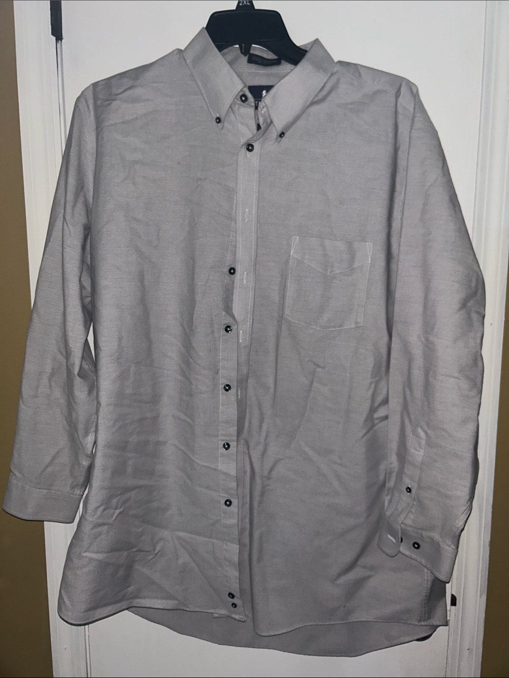 Stafford Light Gray Button-Down Casual Shirt